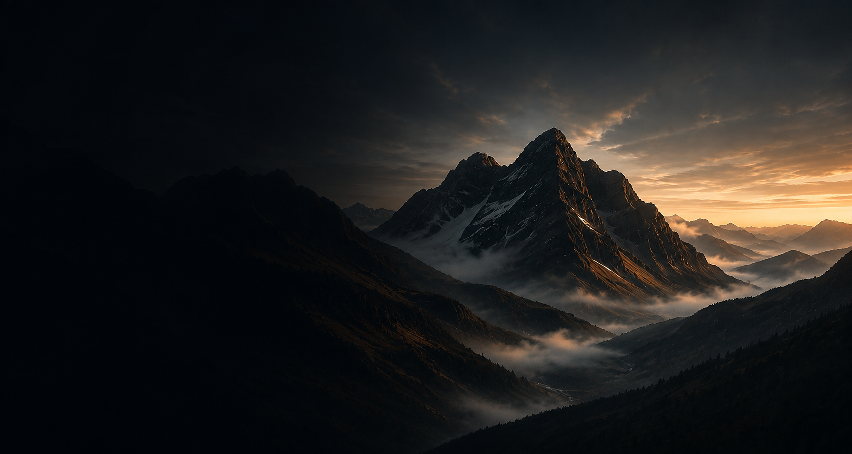 Mountain landscape at sunrise