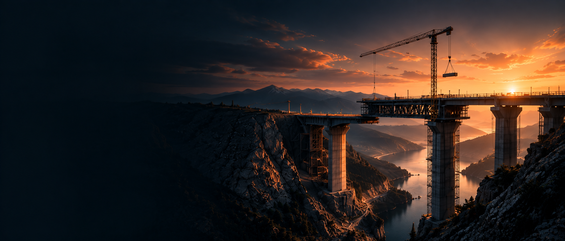 Bridge under construction representing connected business systems