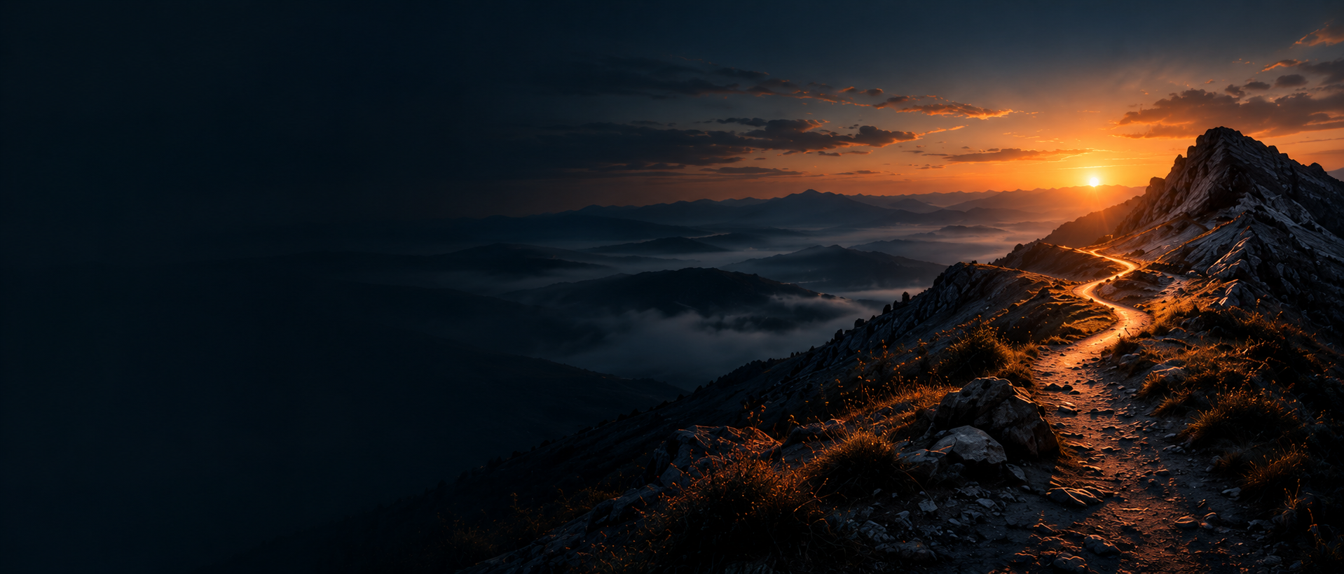 Sunlit mountain path representing the process to validate a business idea